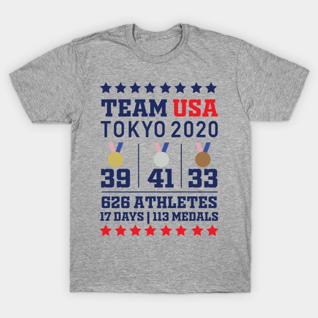 Team USA Tokyo 2020 medals T-Shirt by Aldebaran